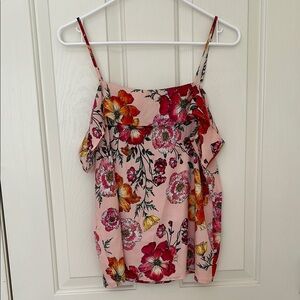Floral Pink Spaghetti Strap Top